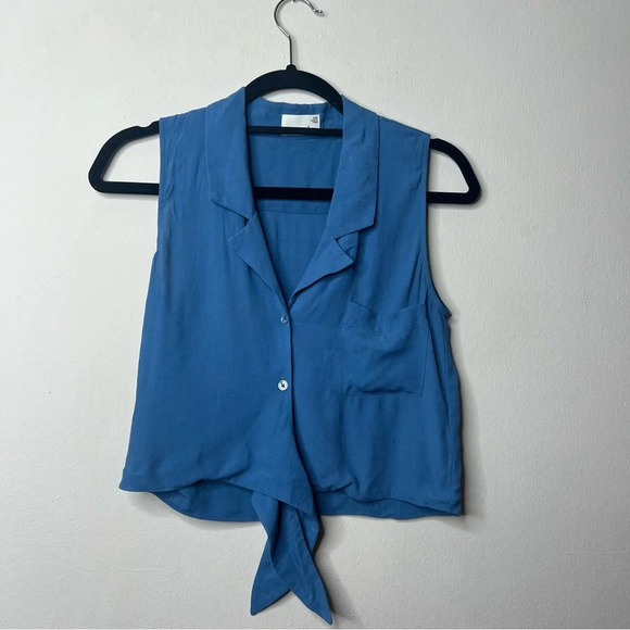 Aritzia Wilfred Collared Button Down Tank Top - Picture 2 of 6